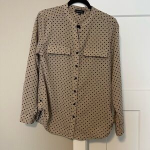 Notations Tan Polka Dot Blouse